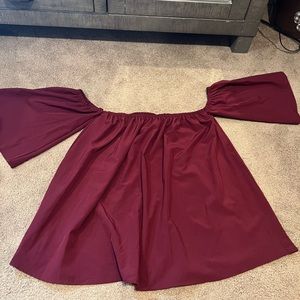 Burgundy off the shoulder top